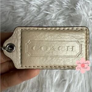 2.5" Coach Champagne Fob Bag Charm Hang tag Hangtag